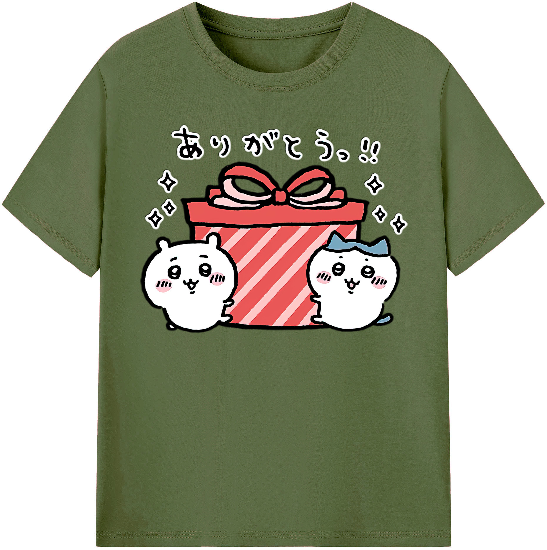 （画像用） ちいかわ ハチワレ Chii-kawa hachiware 綿100％半袖Tシャツ（フロントプリント）